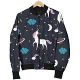 Unicorn Rainbows Moon Clound Star Pattern Women'S Bomber Jacket