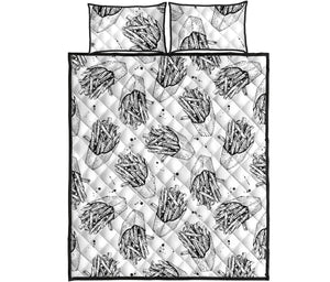 Hand drawn french fries pattern Quilt Bed Set