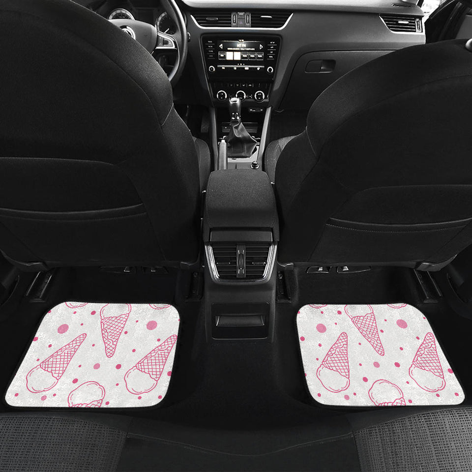 Hand Drawn Ice Cream Pattern Front And Back Car Mats