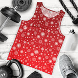Snowflake pattern red background Men Tank Top