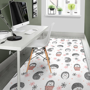 Hedgehog Pattern Print Design 02 Area Rug