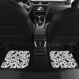 Crow Dark Floral Pattern Front And Back Car Mats