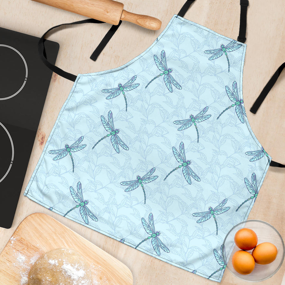 Dragonfly Pattern Blue Background Adjustable Apron