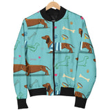 Dachshund Decorative Background Women'S Bomber Jacket