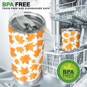 Orange Maple Leaf Pattern Tumbler