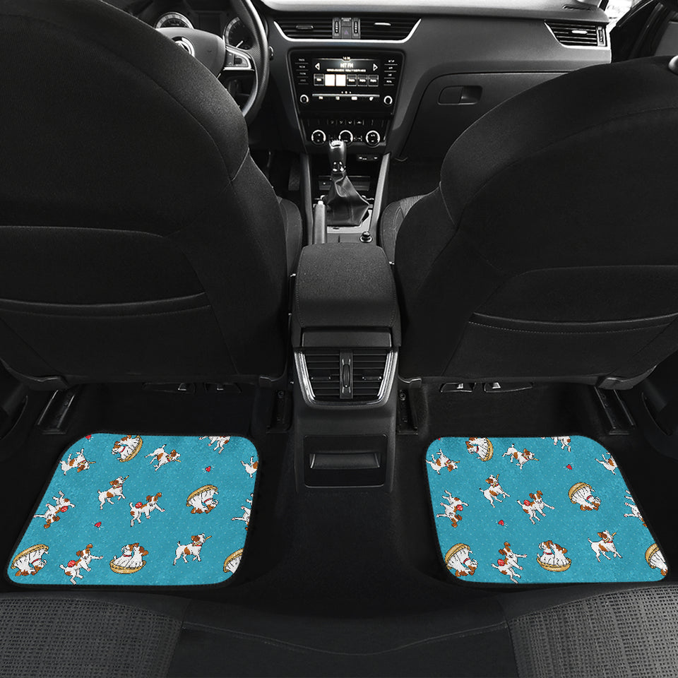 Jack Russel Pattern Print Design 03 Front and Back Car Mats