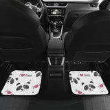 Hand Drawn Faces Of Pandas Pattern Front And Back Car Mats