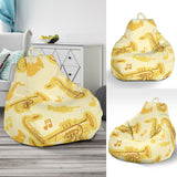 Saxophone Cornet Pattern Yellow Background Bean Bag Cover