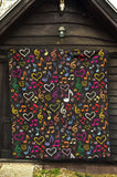 Music Notes Pattern Print Design 02 Premium Quilt
