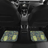 Cute Owls Leaves Pattern Front And Back Car Mats