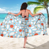 Bowling Ball Bowling Pins Blue Blackground Sarong
