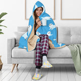 Cute Sea Lion Seal Pattern Background Hooded Blanket