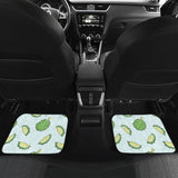 Durian Pattern Blue Background Front And Back Car Mats