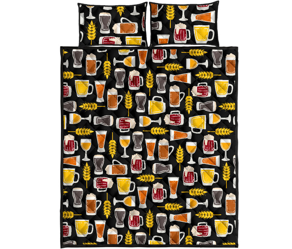 Beer type pattern Quilt Bed Set