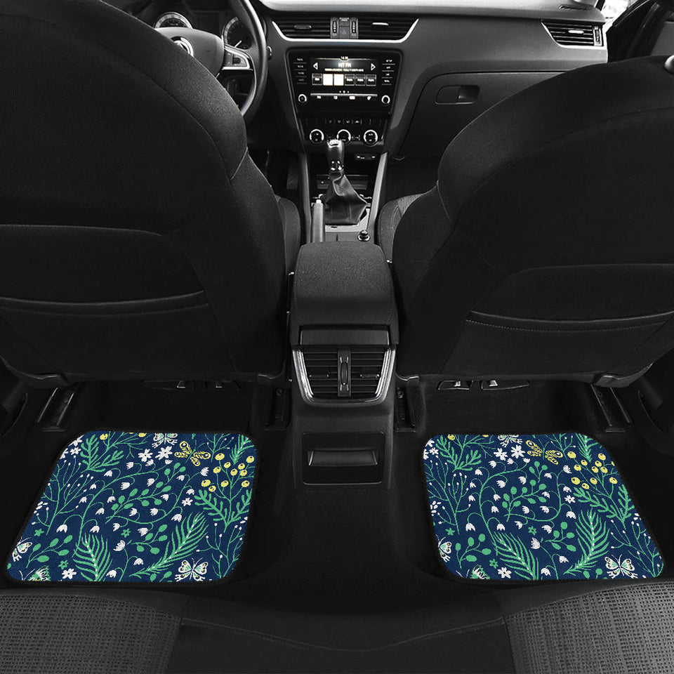 Butterfly Leaves Pattern Front And Back Car Mats