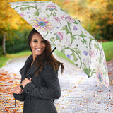 Beautiful Pink Lotus Waterlily Leaves Pattern Umbrella