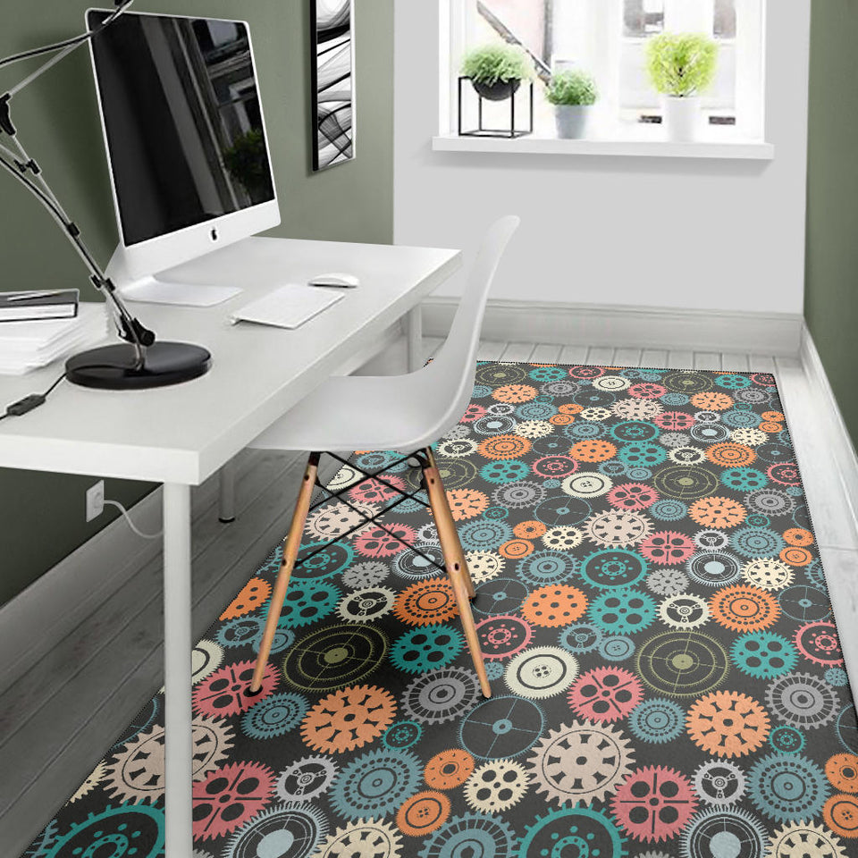 Gear Pattern Print Design 05 Area Rug