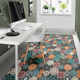 Gear Pattern Print Design 05 Area Rug