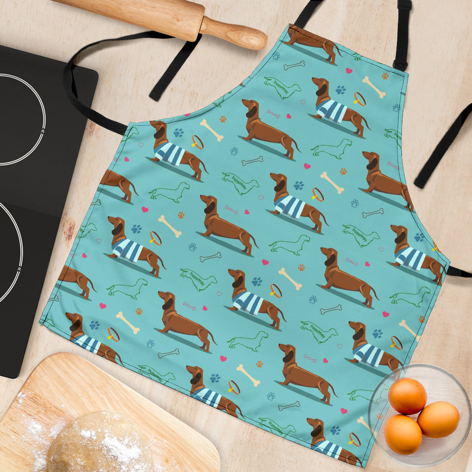 Dachshund Decorative Background Adjustable Apron
