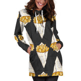 French Fries Dark Background Women'S Hoodie Dress