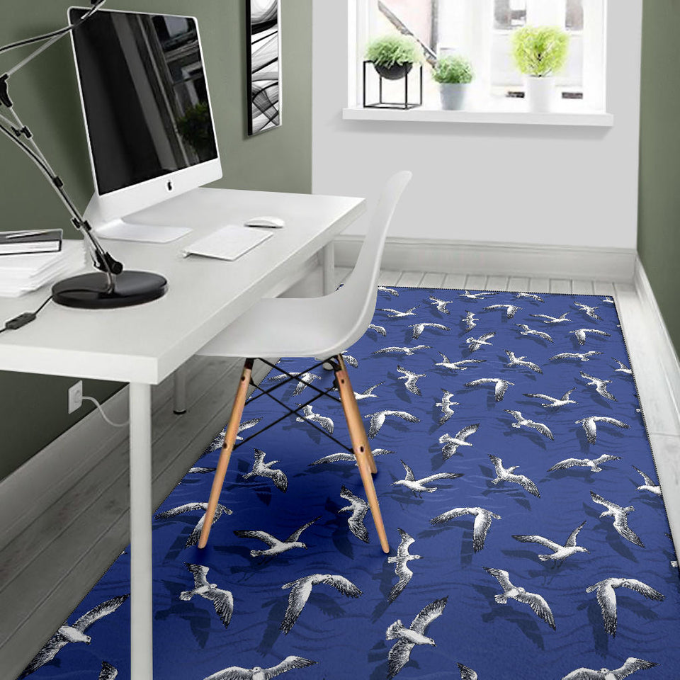 Seagull Pattern Print Design 03 Area Rug
