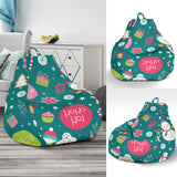 Snowman Bird Decorative Elements Christmas Pattern Bean Bag Cover