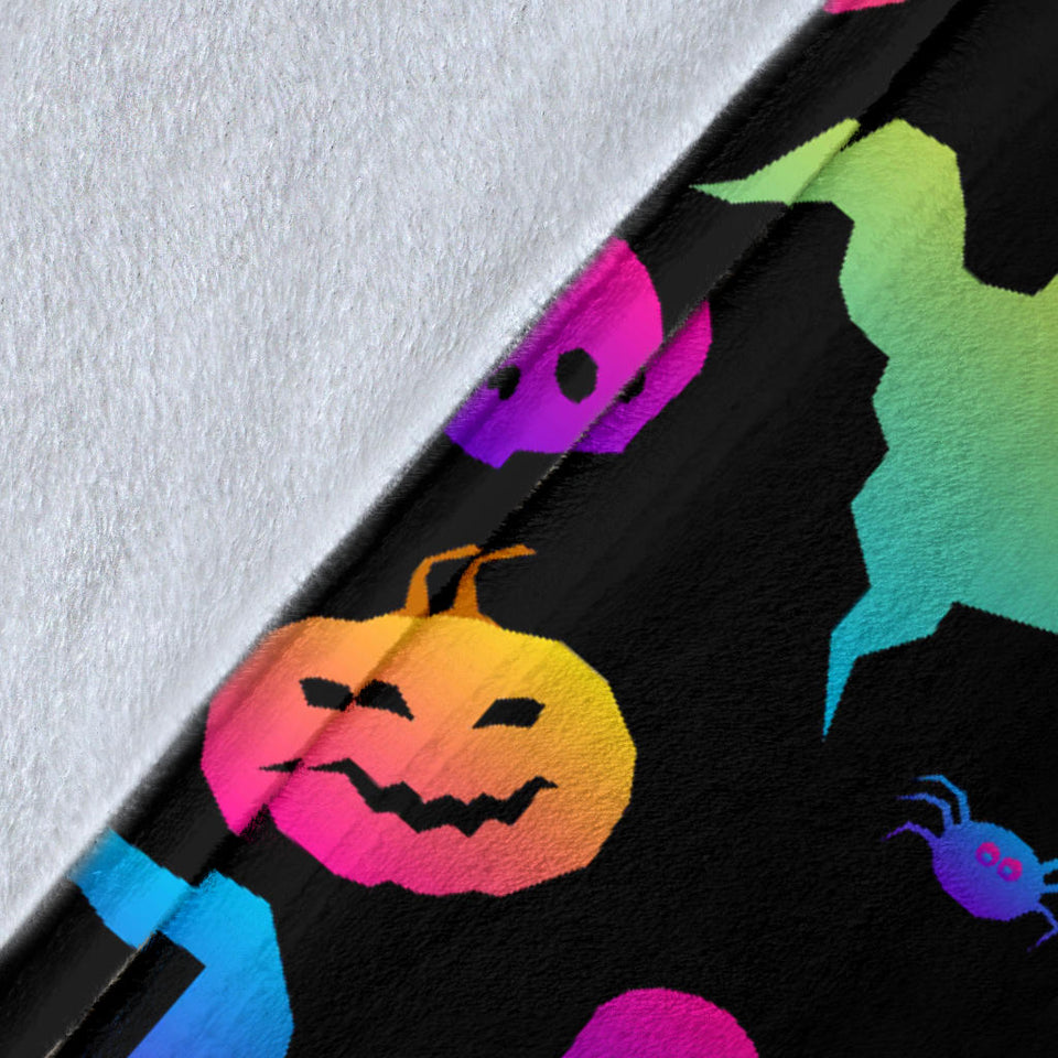 Colorful Halloween Background Premium Blanket