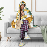 Yellow Tulips Pattern Hooded Blanket