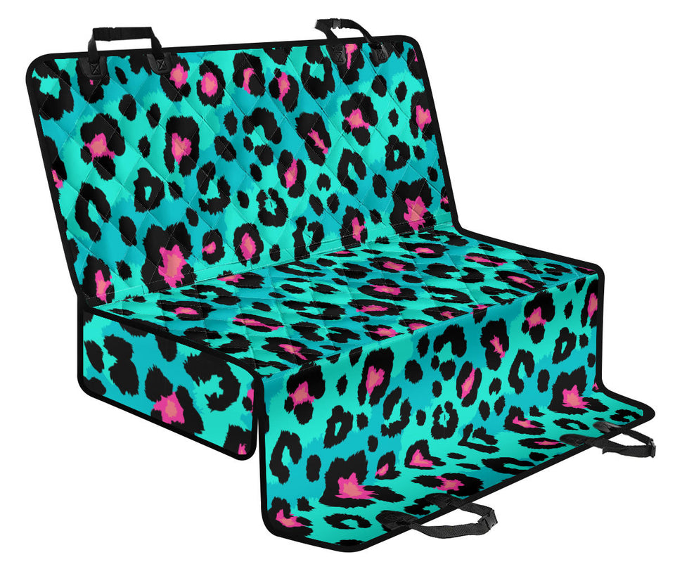Green Leopard Skin Print Pattern Dog Car Seat Covers