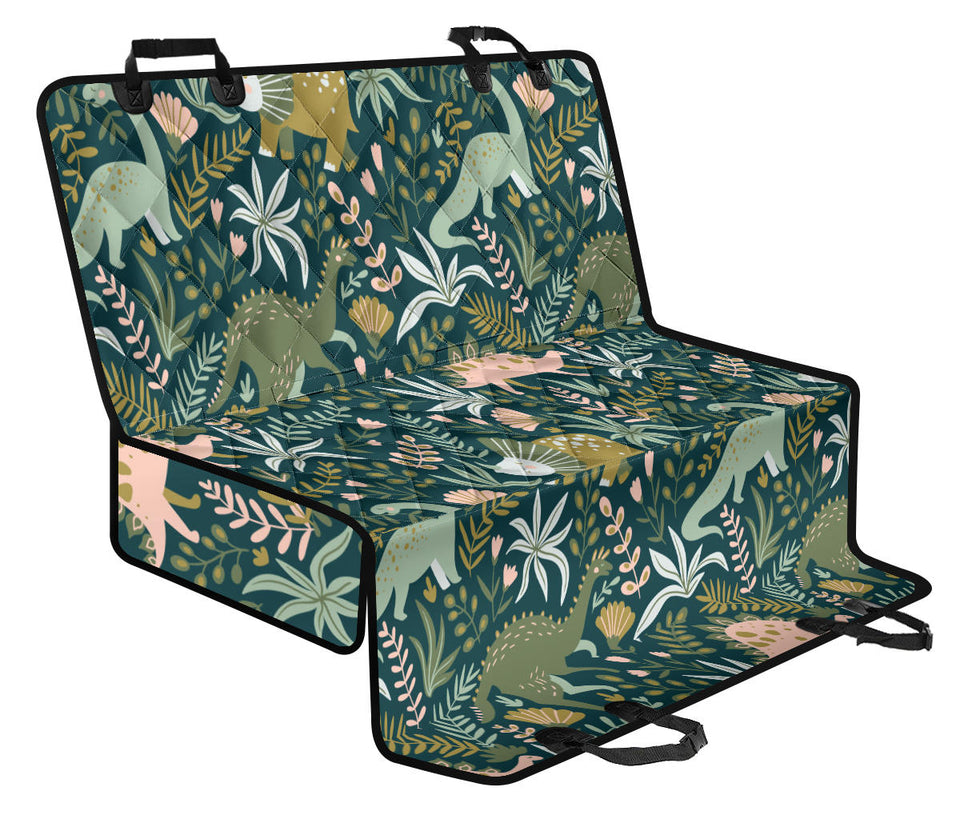 Dinosaurs Tropical Leaves Flower Pattern Dog Car Seat Covers