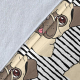 Happy Pug Pattern Premium Blanket