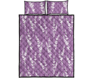 Lavender flowers purple pattern Quilt Bed Set