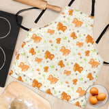Cute Brown Pomeranian Paw Leave Bone Pattern Adjustable Apron