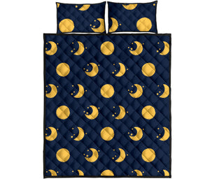 Moon star pattern Quilt Bed Set