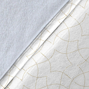 Arabic White Pattern Premium Blanket