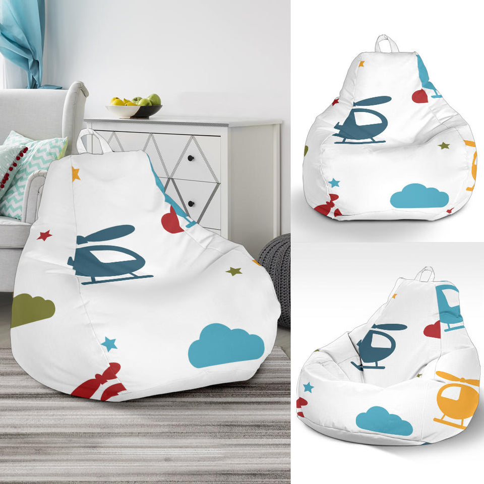 Colorful Helicopter Pattern Bean Bag Cover