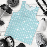 Snowflake pattern blue stripe background Men Tank Top