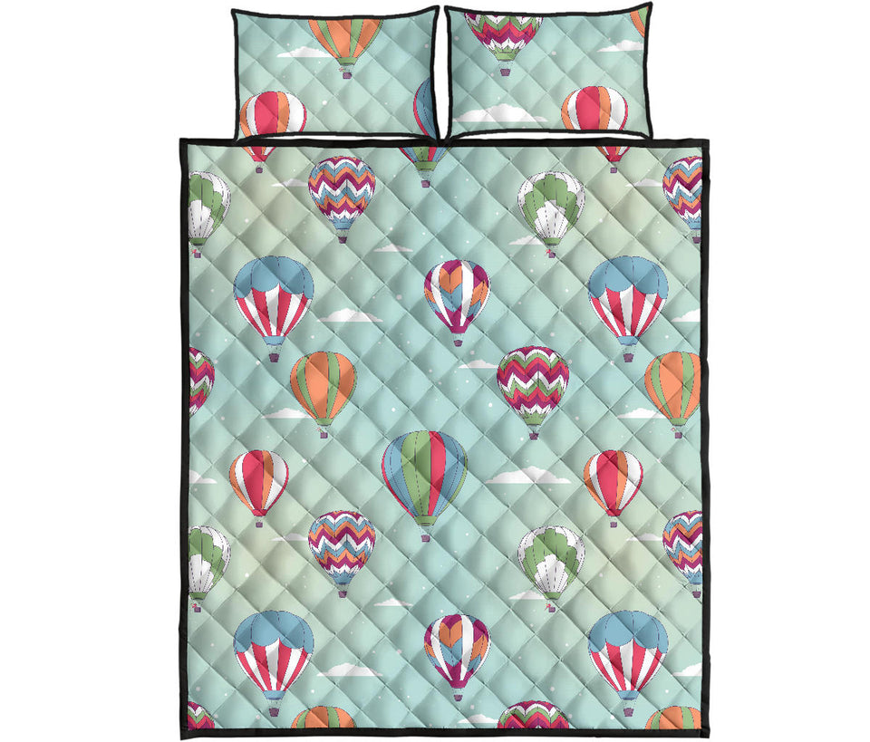 Hot Air Balloon design Pattern Quilt Bed Set