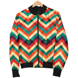 Zigzag  Chevron Colorful Pattern Women'S Bomber Jacket