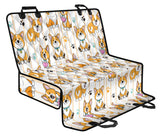 Cute Dog Corgi Striped Background Pattern Dog Car Seat Covers
