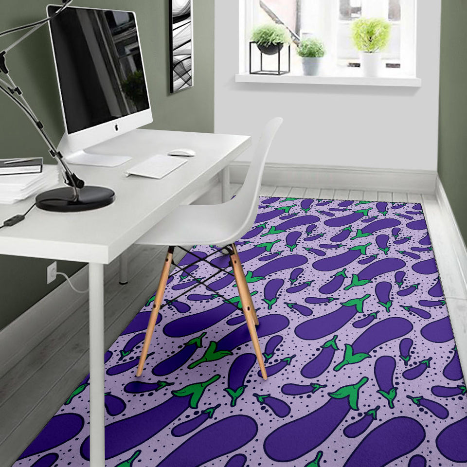 Eggplant Pattern Print Design 03 Area Rug
