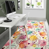 Clock Butterfly Pattern Area Rug