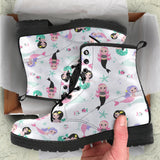 Cute Mermaid Dolphin Fish Starfish Pattern Leather Boots