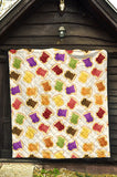 Bread Toast Pattern Print Design 02 Premium Quilt