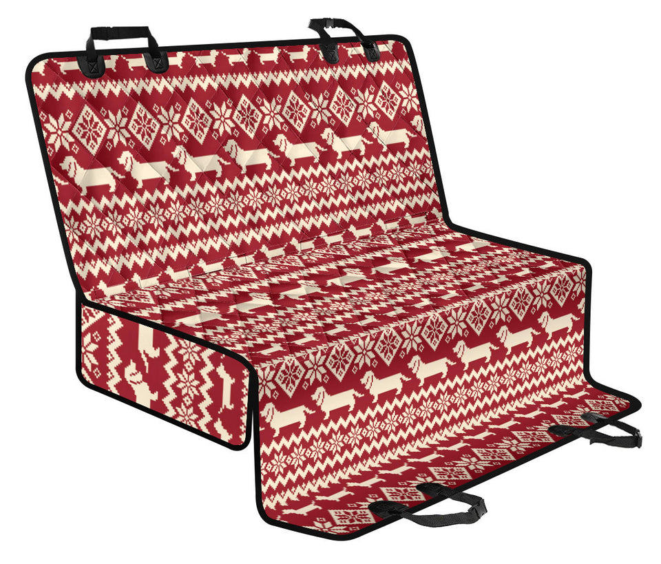 Dachshund Nordic Pattern Dog Car Seat Covers