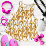 Rhino yellow theme pattern Women Racerback Tank Top