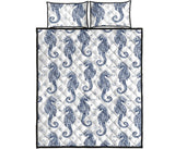 Seahorse pattern background Quilt Bed Set