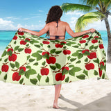 Red Apples Leaves Pattern Sarong