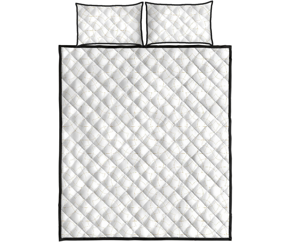 arabic white pattern Quilt Bed Set