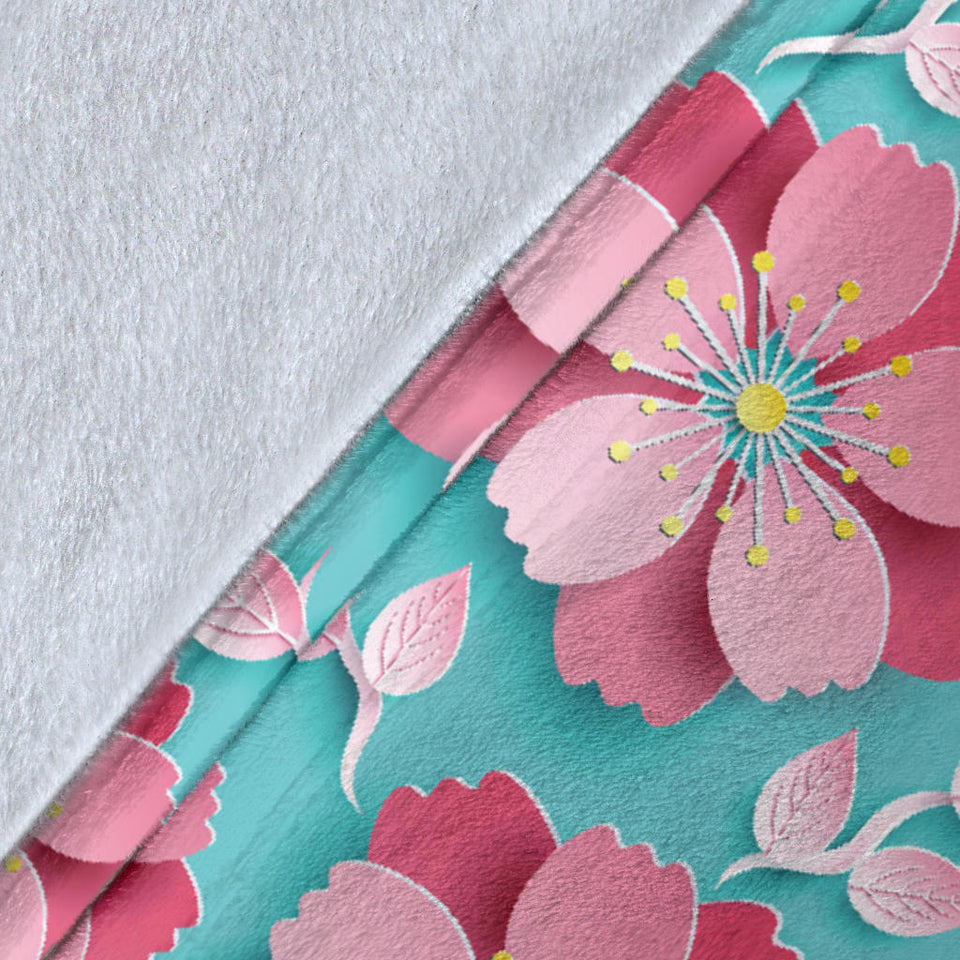 3D Sakura Cherry Blossom Pattern Premium Blanket
